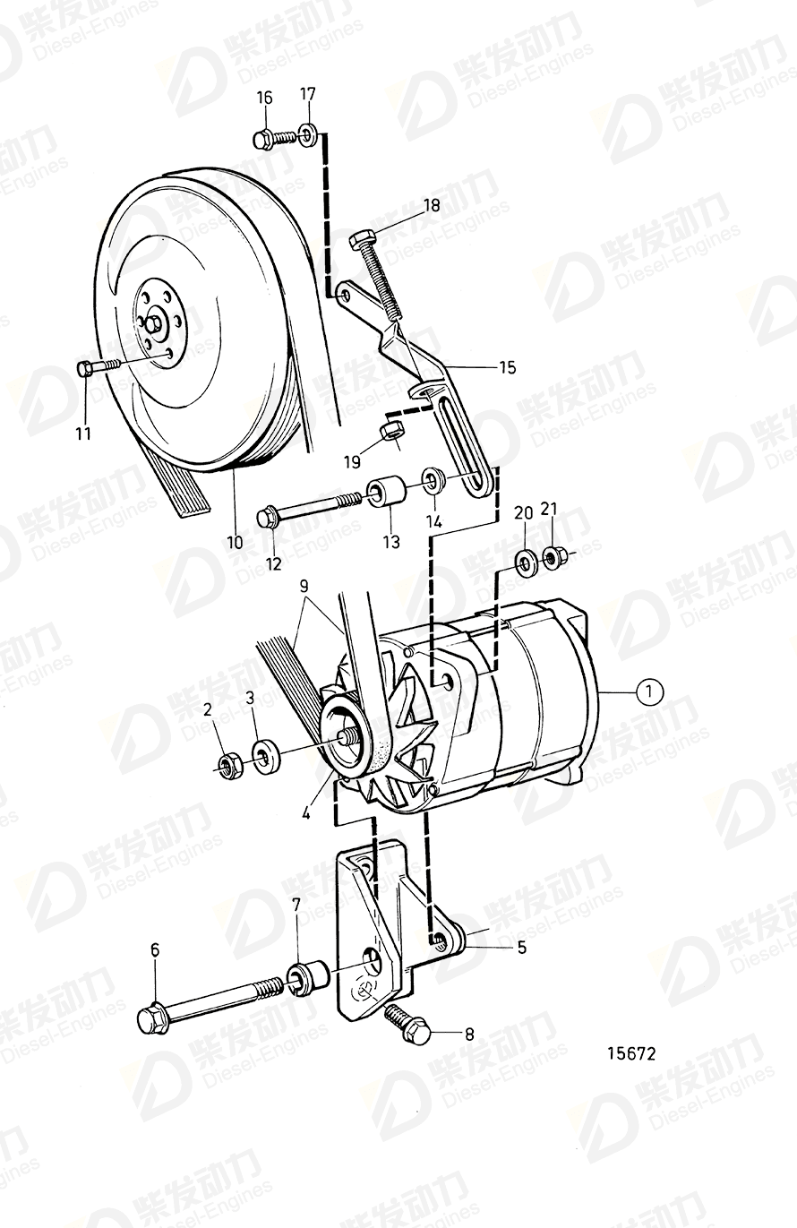 VOLVO Pulley 3825139 Drawing